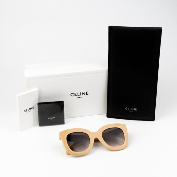 NEW Celine CL4005FN 57Z Beige Gradient Violet Geometric Women Sunglasses - Picture 10 of 11